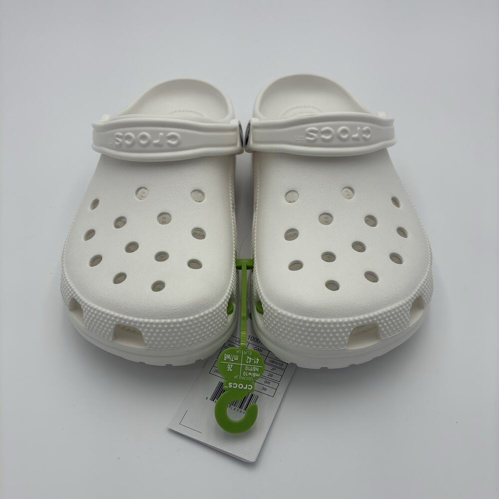 Crocs Classic Clog White Unisex M8 W10 Slip On Casual Shoes New